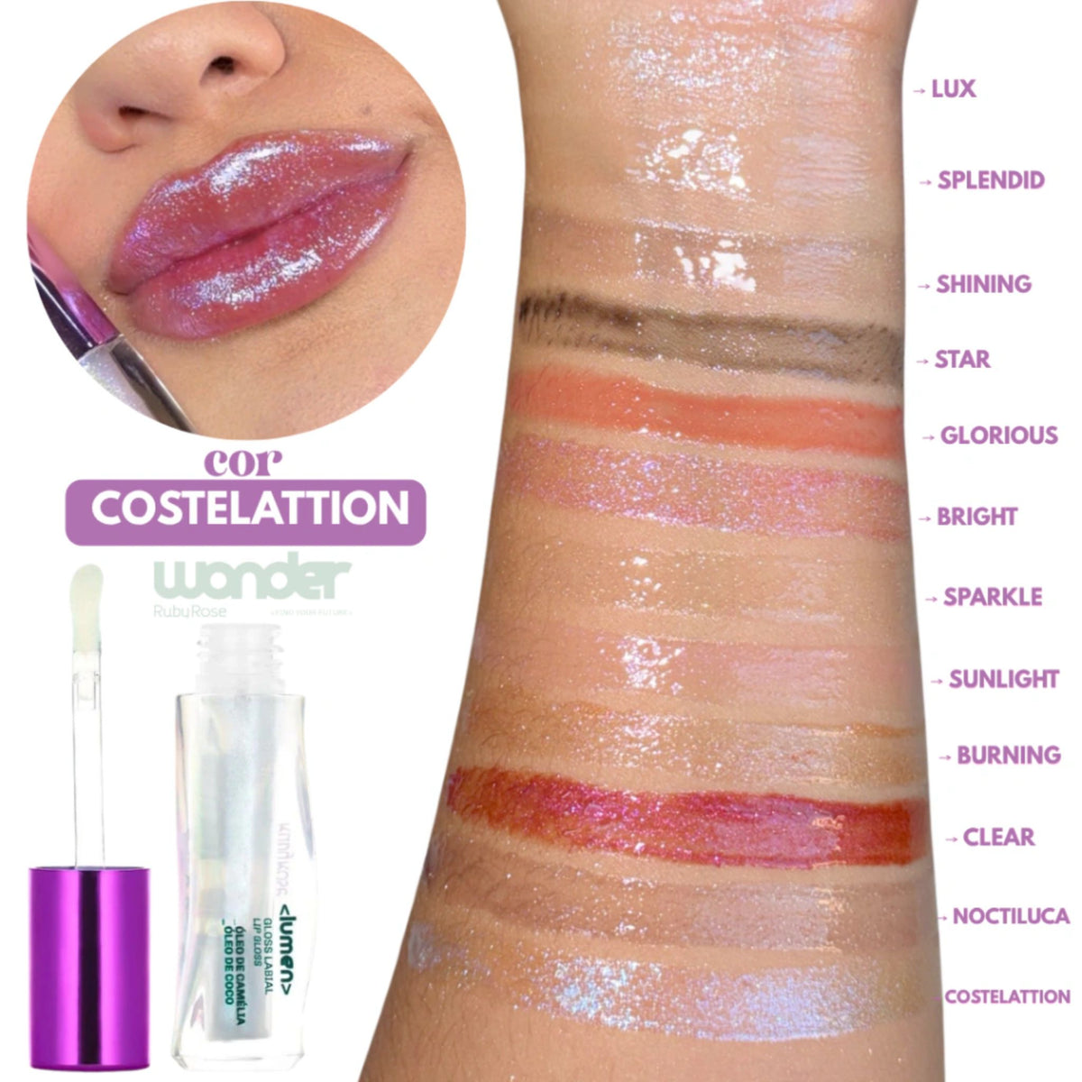 Gloss Labial Lumen Wonder Ruby Rose HBL6414