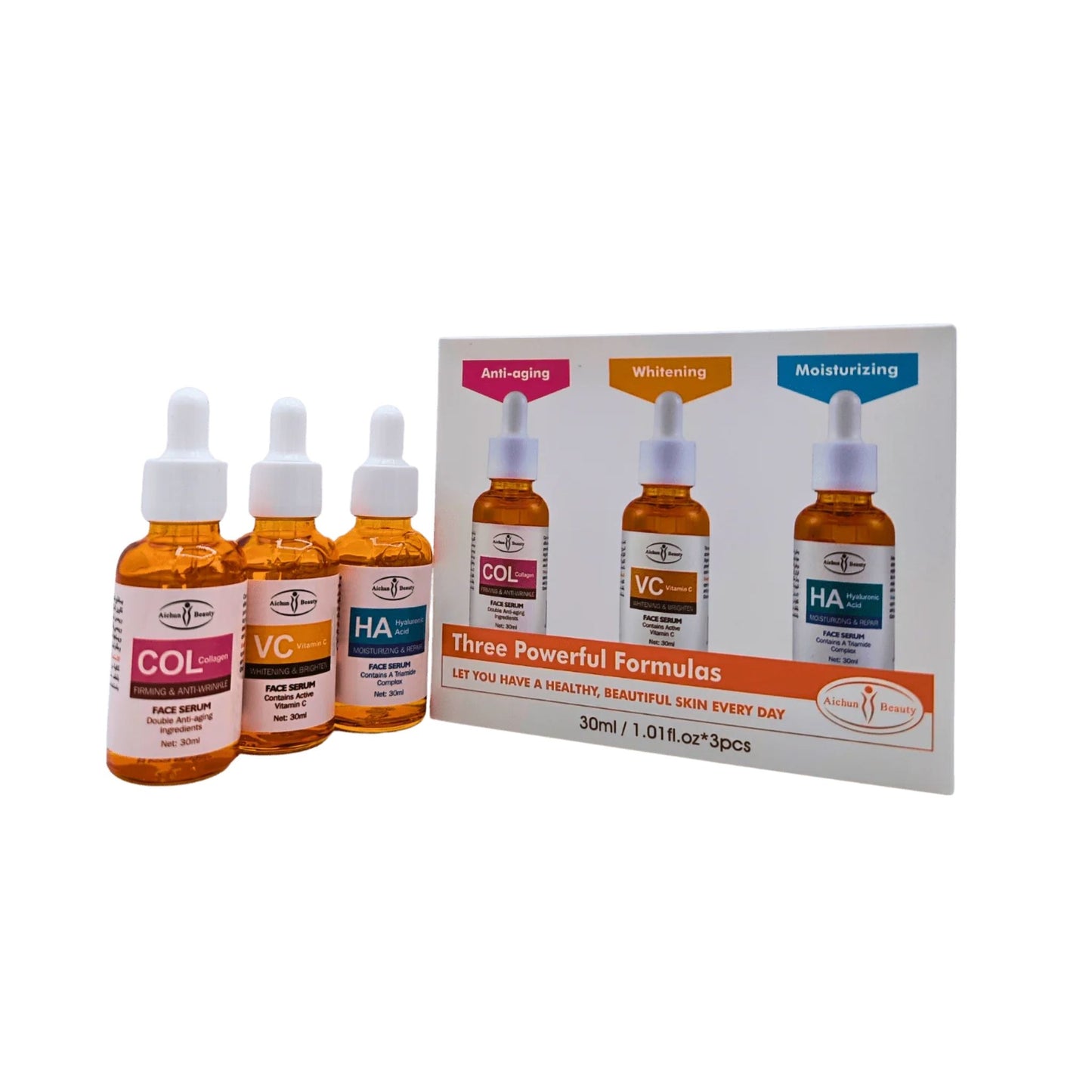 Set 3 Serums Faciales Aichun Beauty AC3219