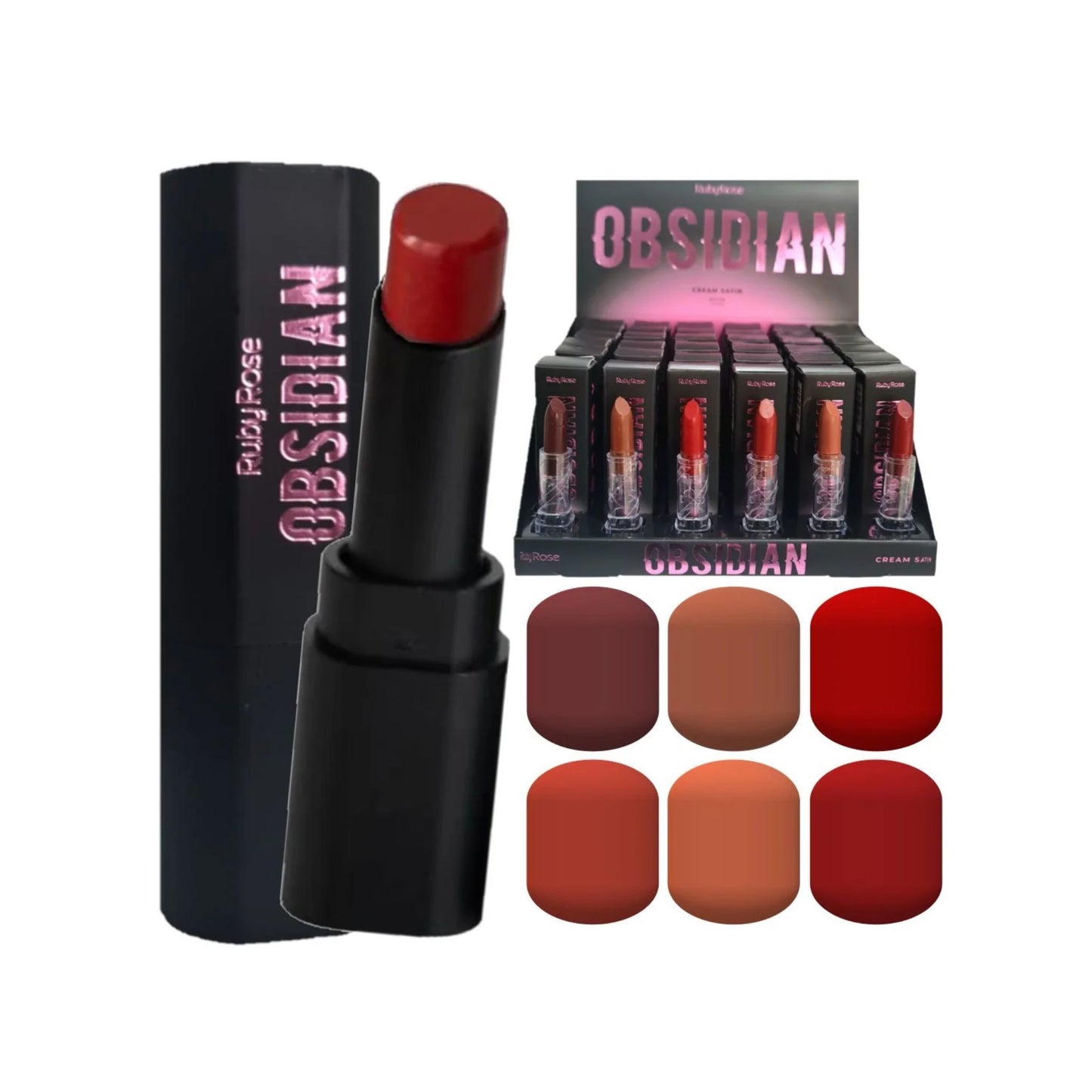 Labial Cream Satin Obsidian Ruby Rose HB7000