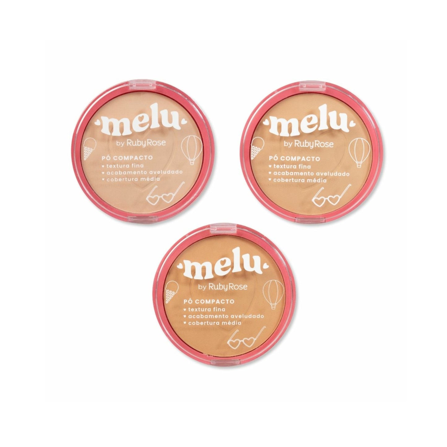 Polvo Compacto Melu Ruby Rose RR853-1