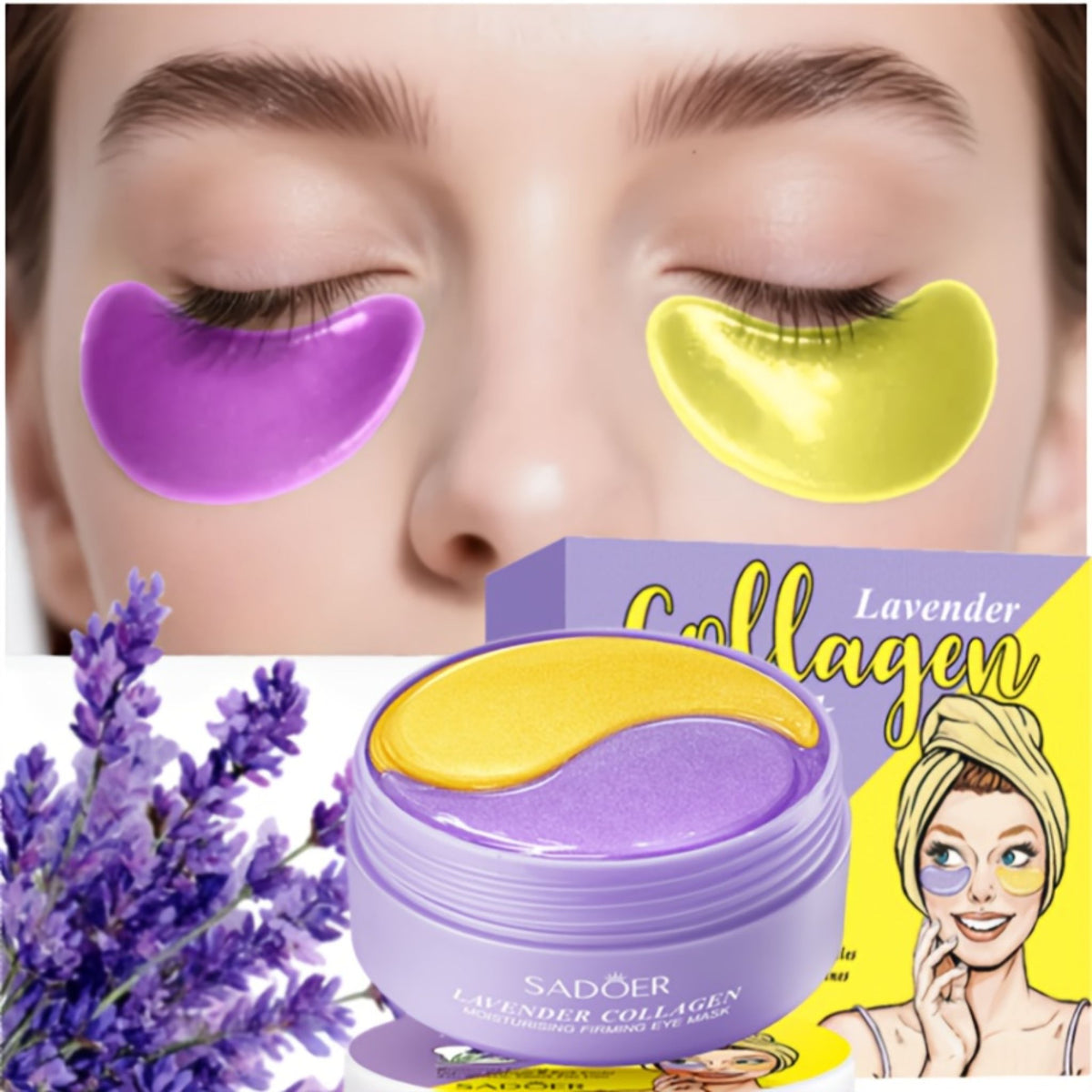 Parches para Ojeras Lavanda & Colágeno Sadoer SD95244