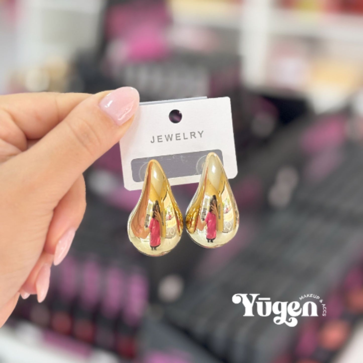 Aros Grandes Bijou Gotas Doradas