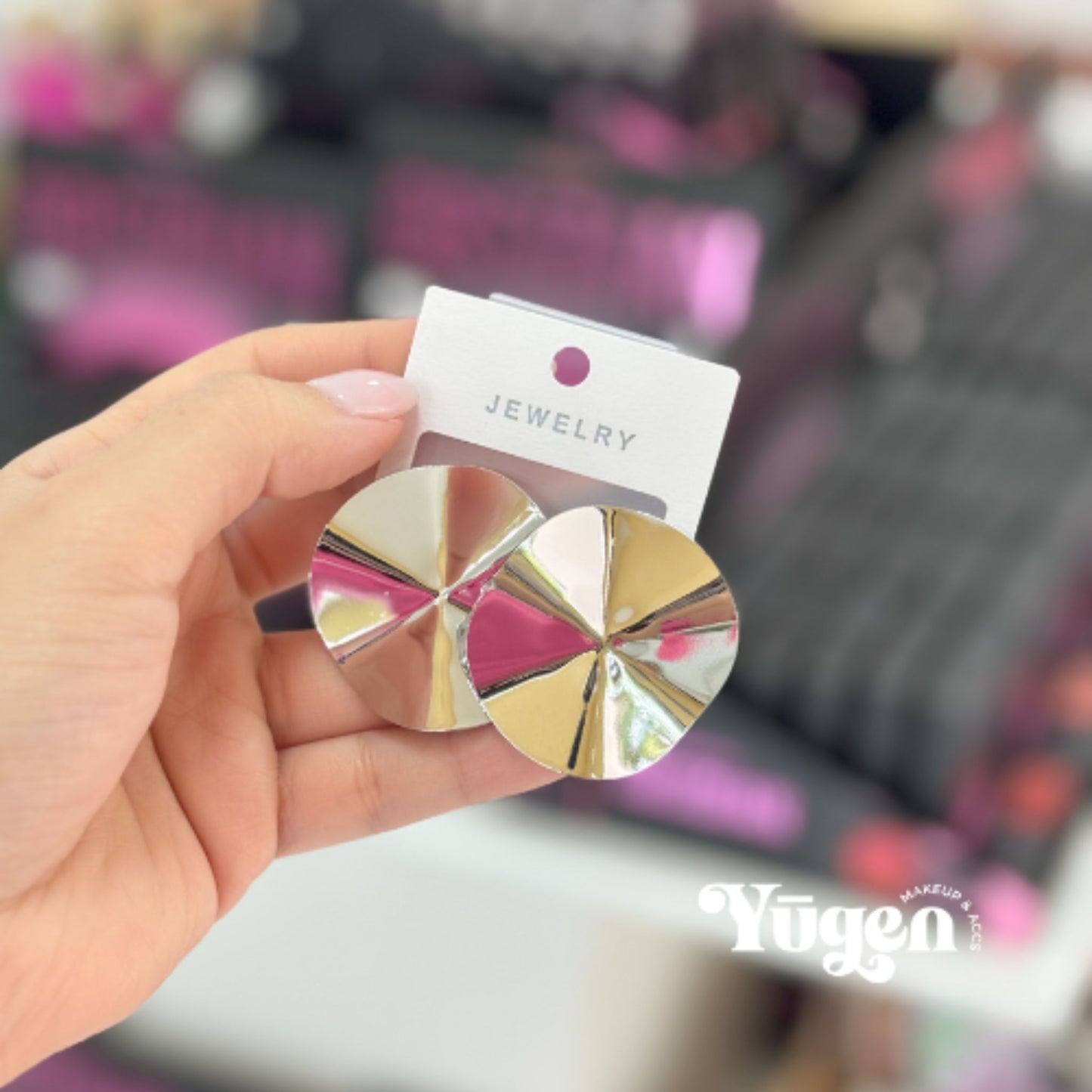 Aros Grandes Bijou Redondas Plateadas