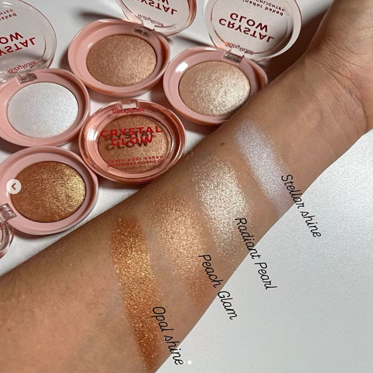 Iluminador Baked Crystal Glow Línea Rosa Ruby Rose HBM700