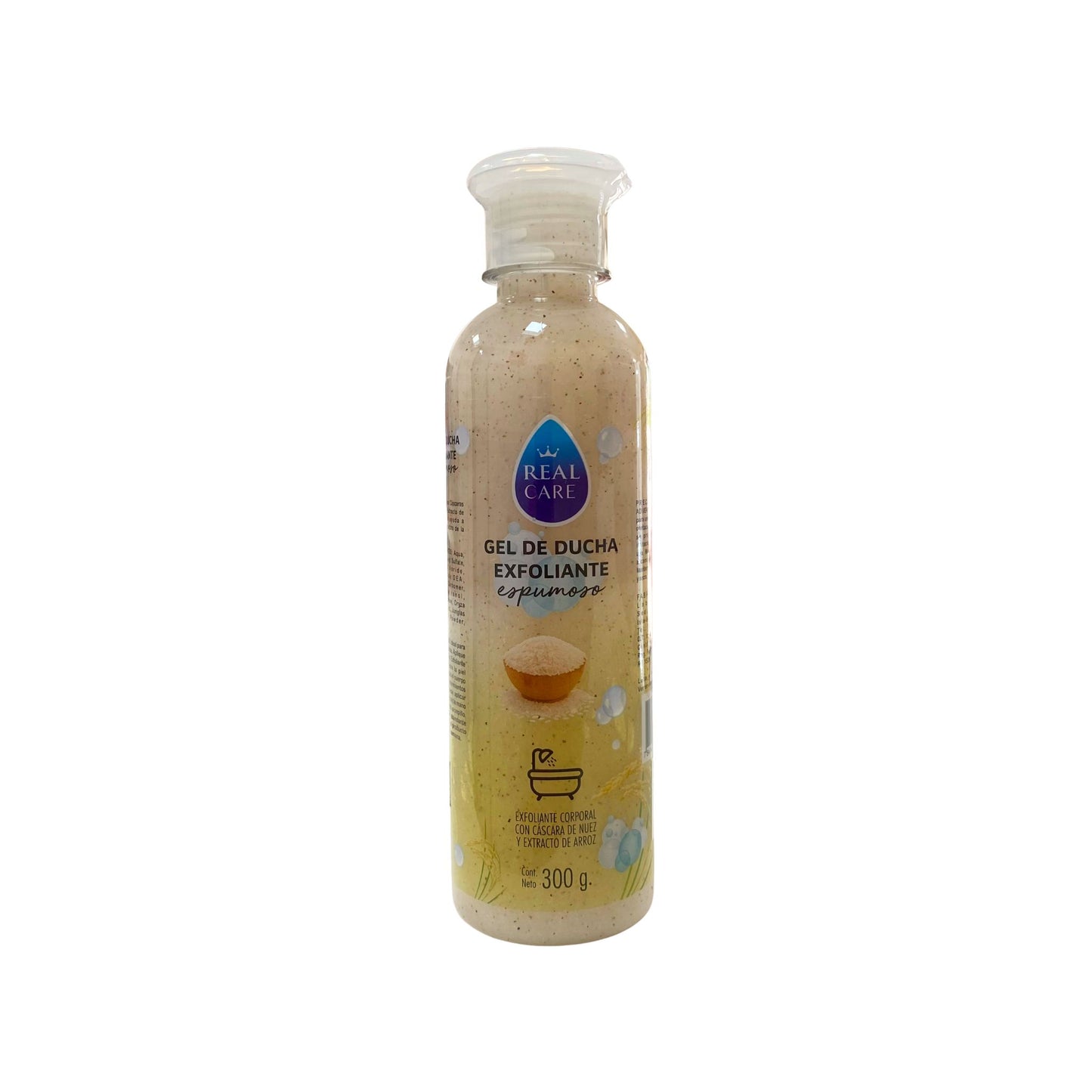 Gel Exfoliante Corporal de Ducha con Cáscara de Nuez y Extracto de Arroz Real Care