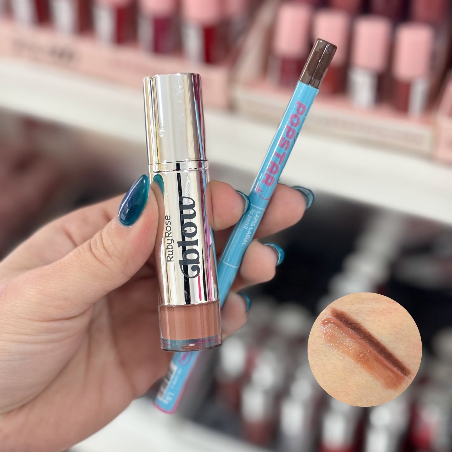 Lip Combo #01 Nude: 1 Gloss Blow + 1 Lápiz de Labios Popstar