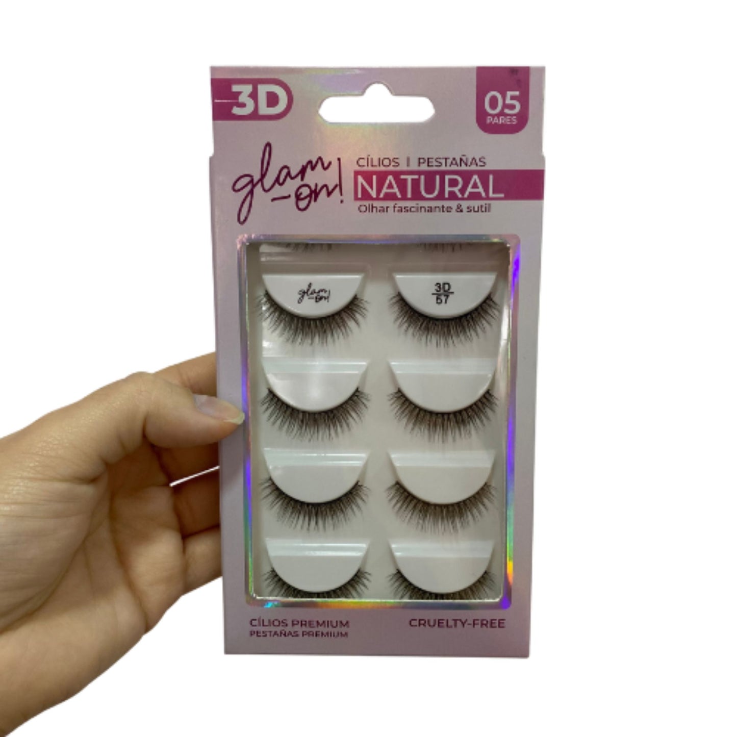 Set Pestañas 3D Glam On Natural 5 pares #57