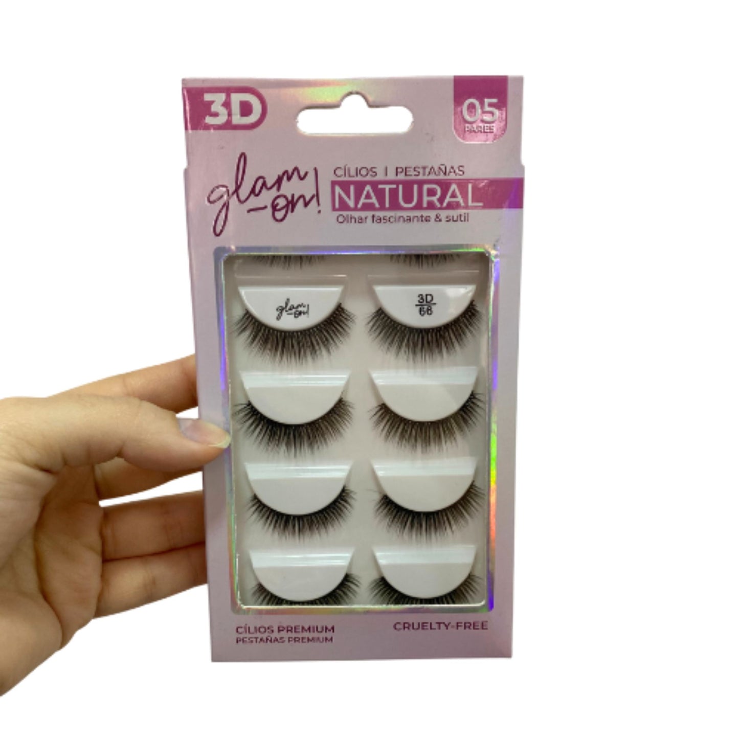 Set Pestañas 3D Glam On Natural 5 pares #66