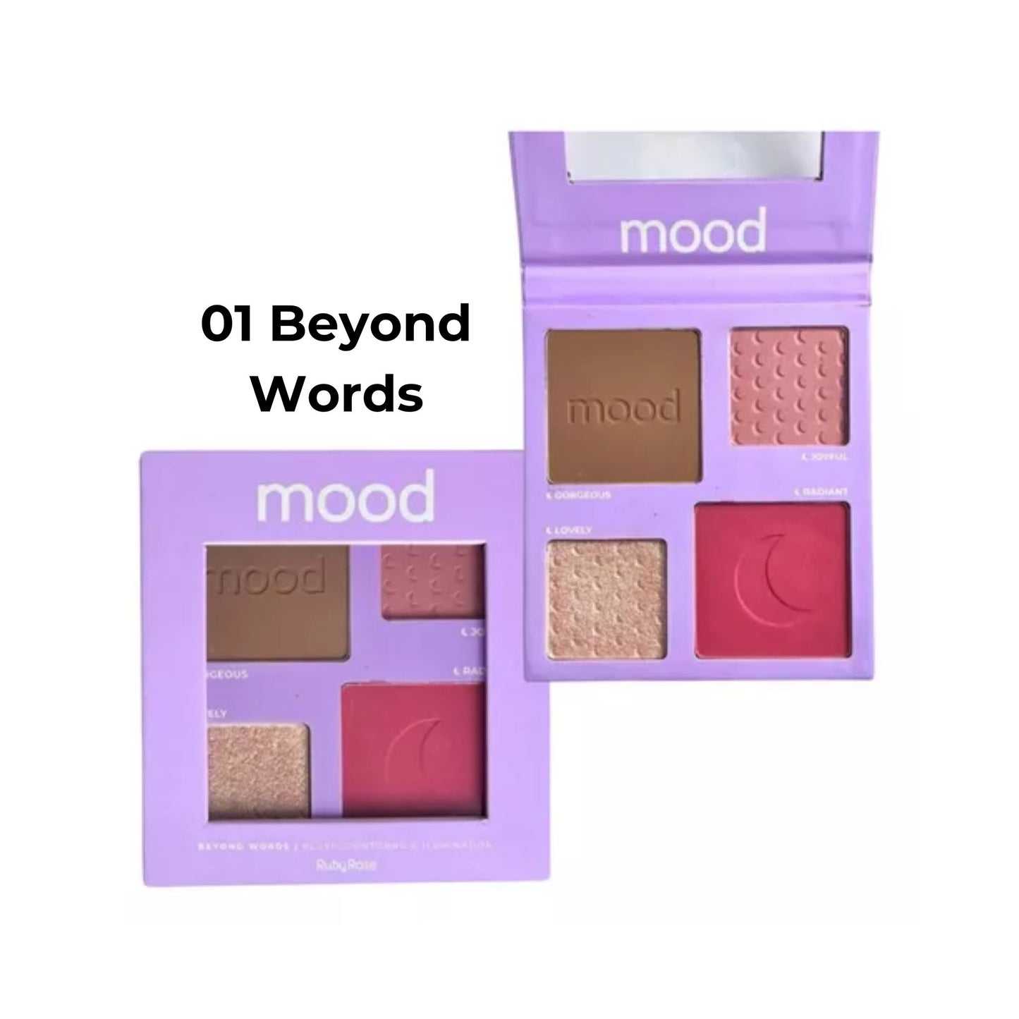 Paleta de Blush, Contorno e Iluminador Mood Ruby Rose HBF586-1/2