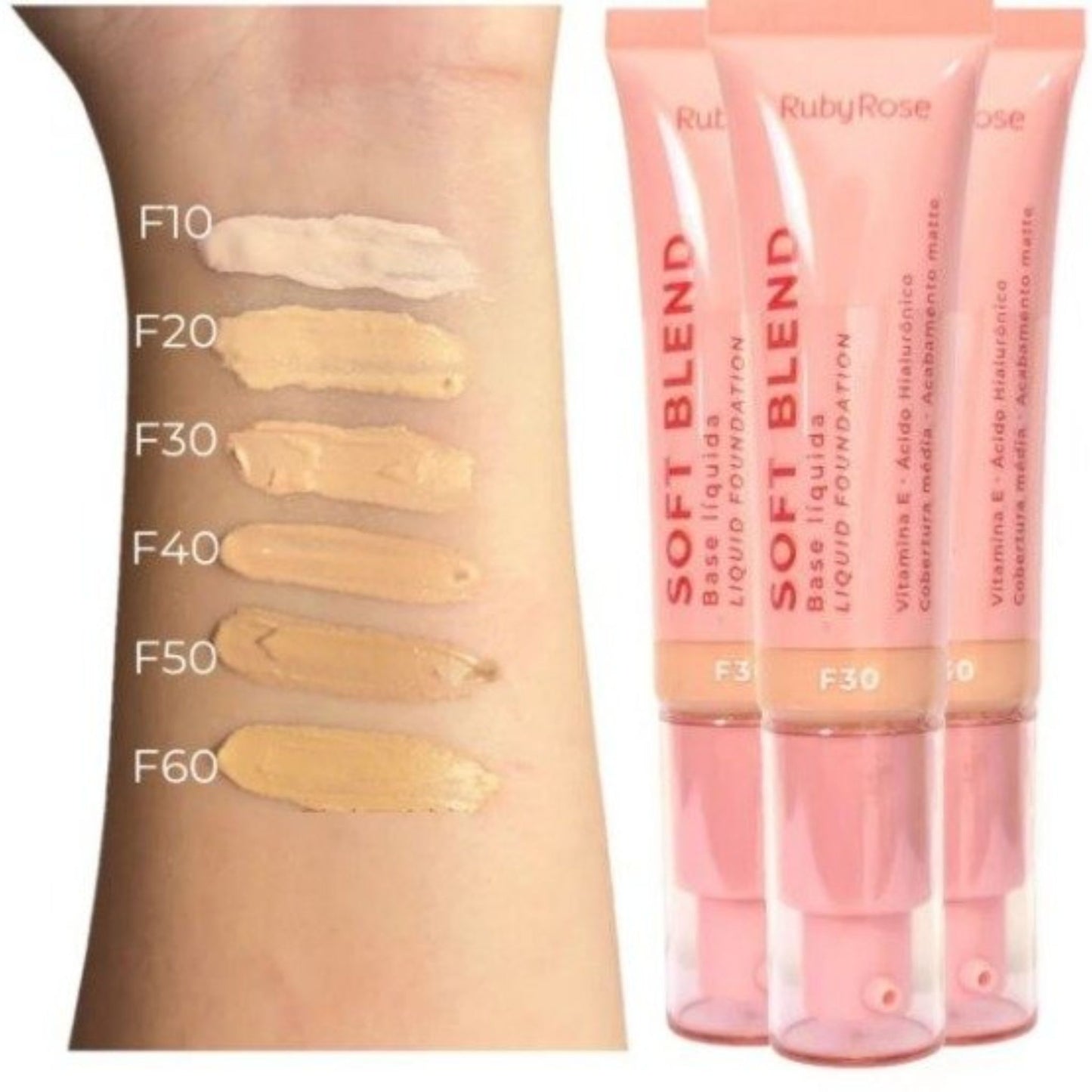 Base Líquida Soft Blend Línea Rosa Ruby Rose HBM301