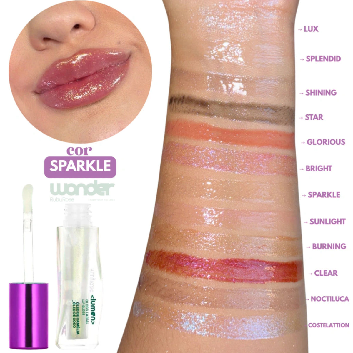 Gloss Labial Lumen Wonder Ruby Rose HBL6414