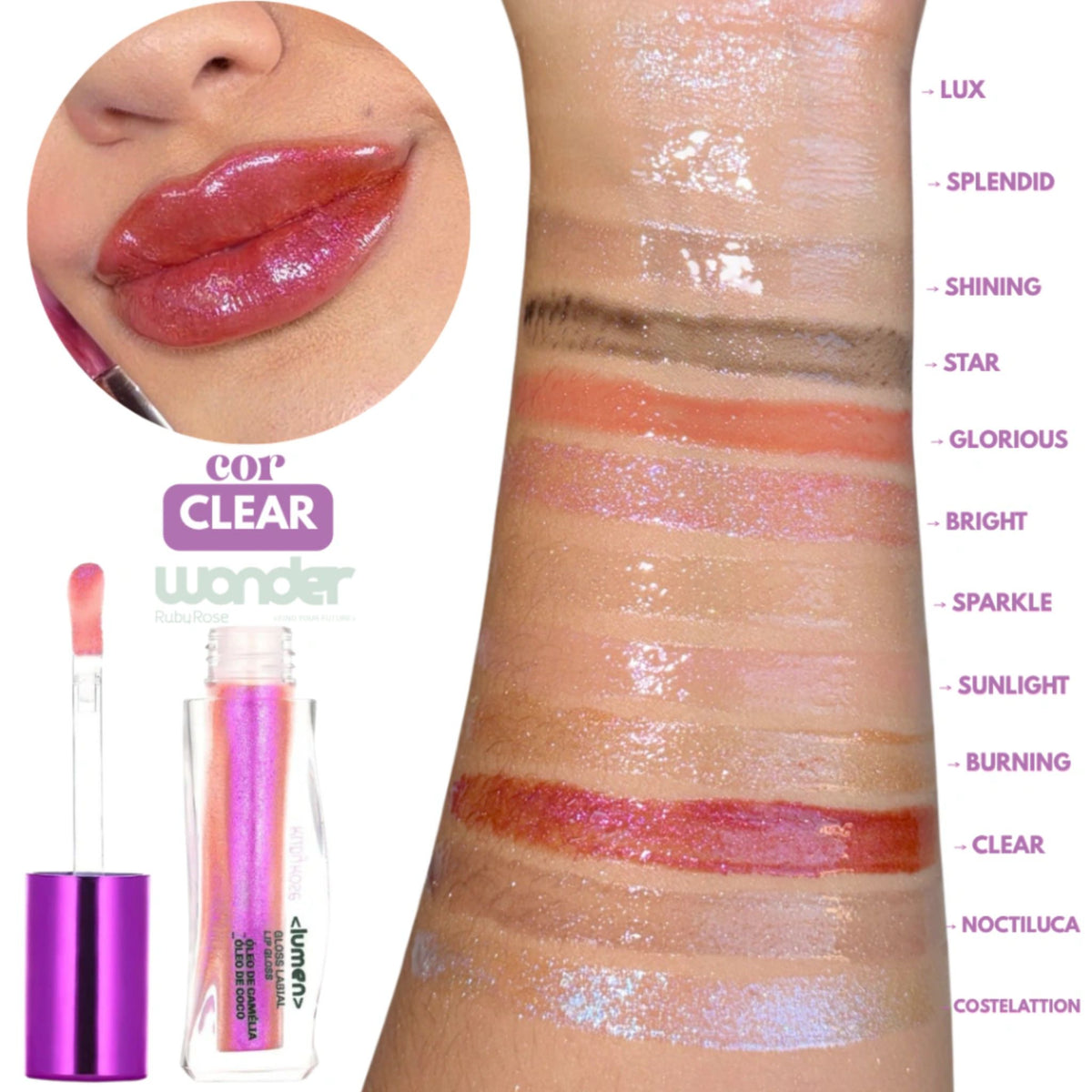 Gloss Labial Lumen Wonder Ruby Rose HBL6414