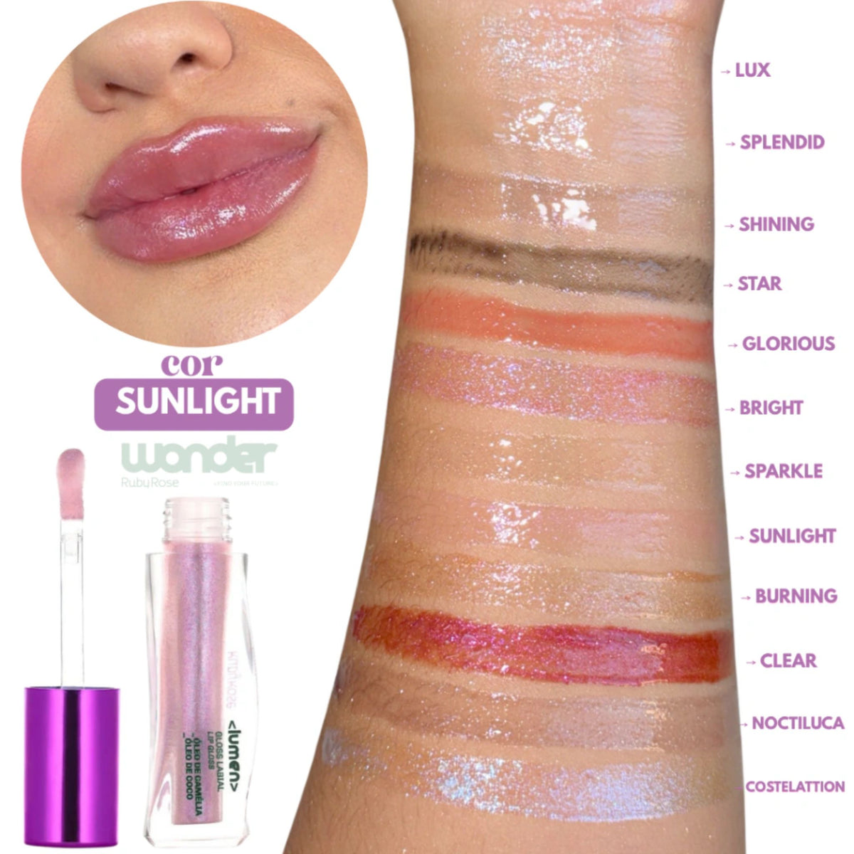 Gloss Labial Lumen Wonder Ruby Rose HBL6414