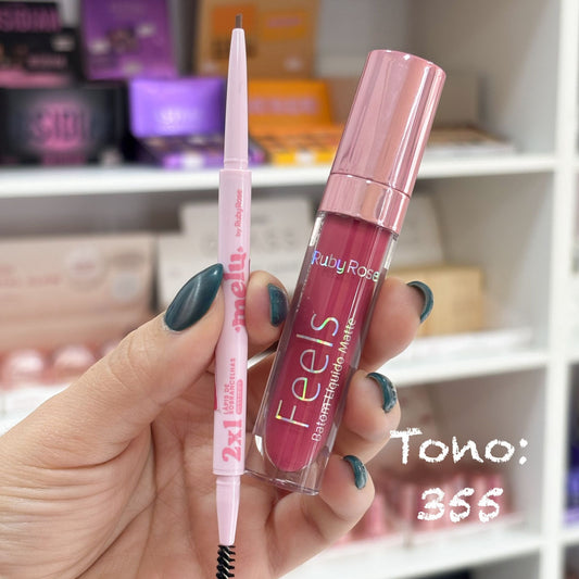 Mini Kit Labial Matte + Lápiz para Cejas by Ruby Rose