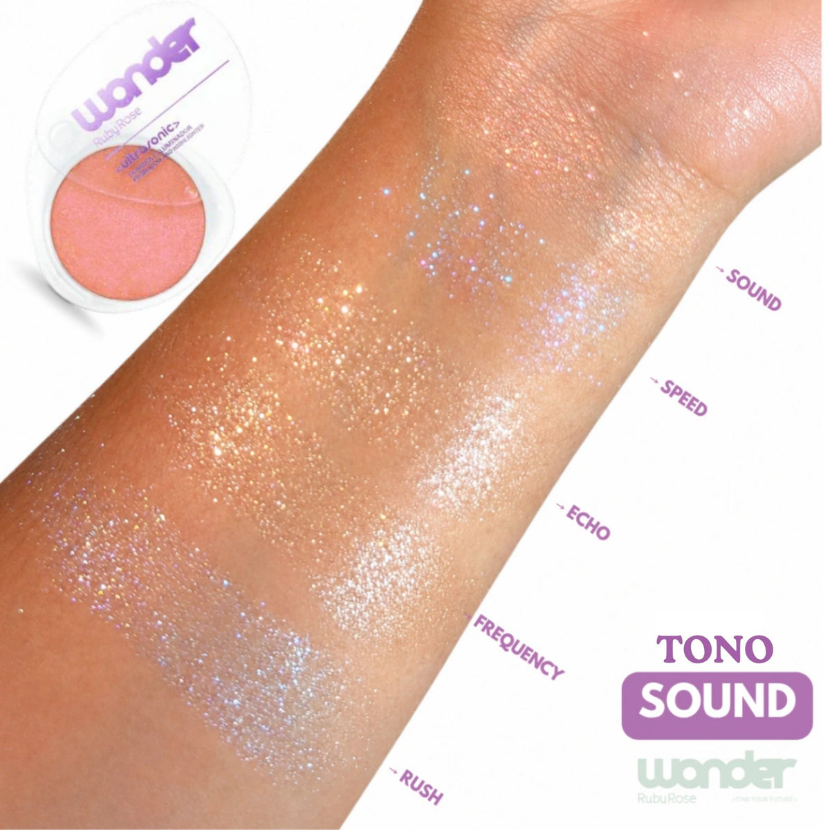 Sombra Iluminador Ultrasonic Wonder Ruby Rose HBM1013