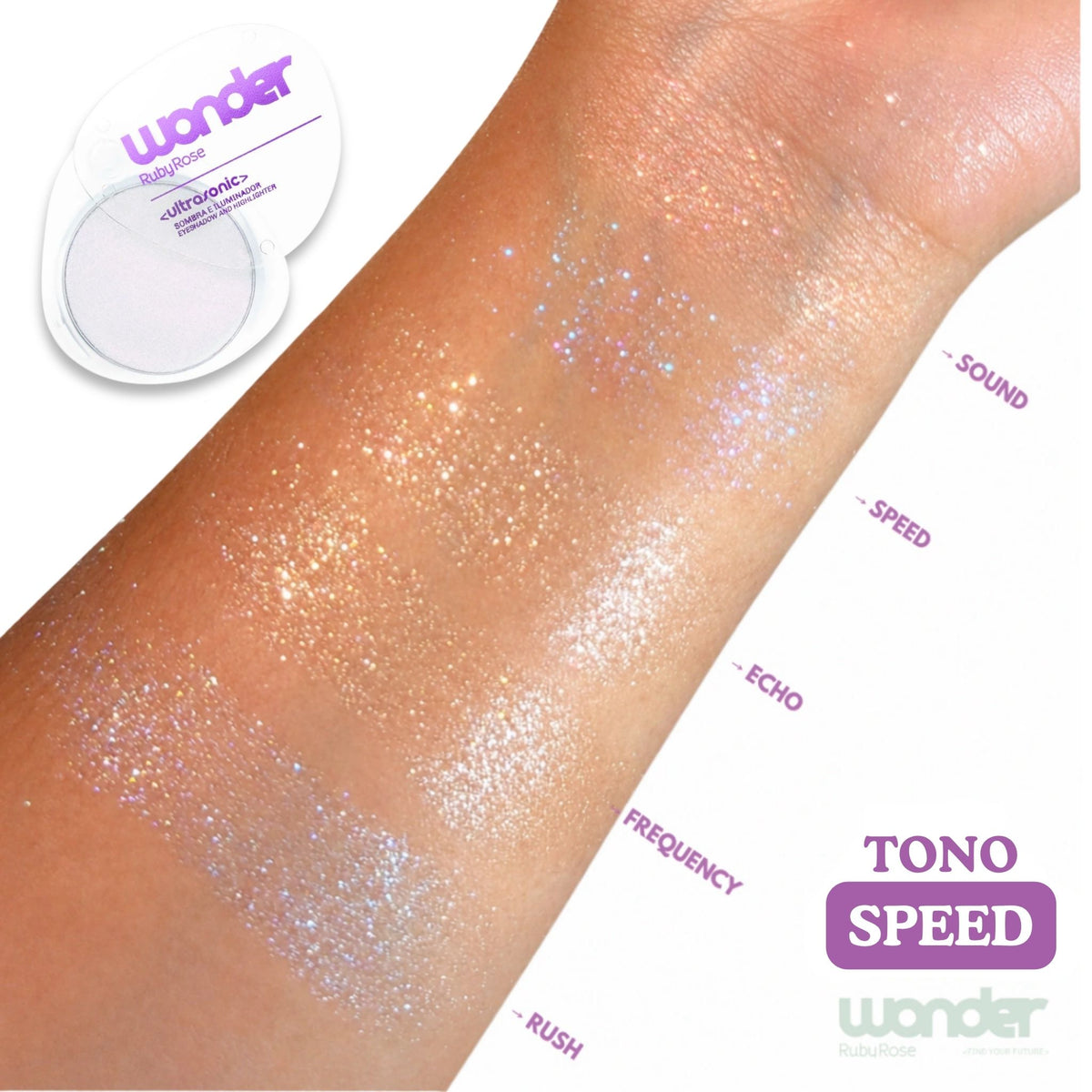 Sombra Iluminador Ultrasonic Wonder Ruby Rose HBM1013