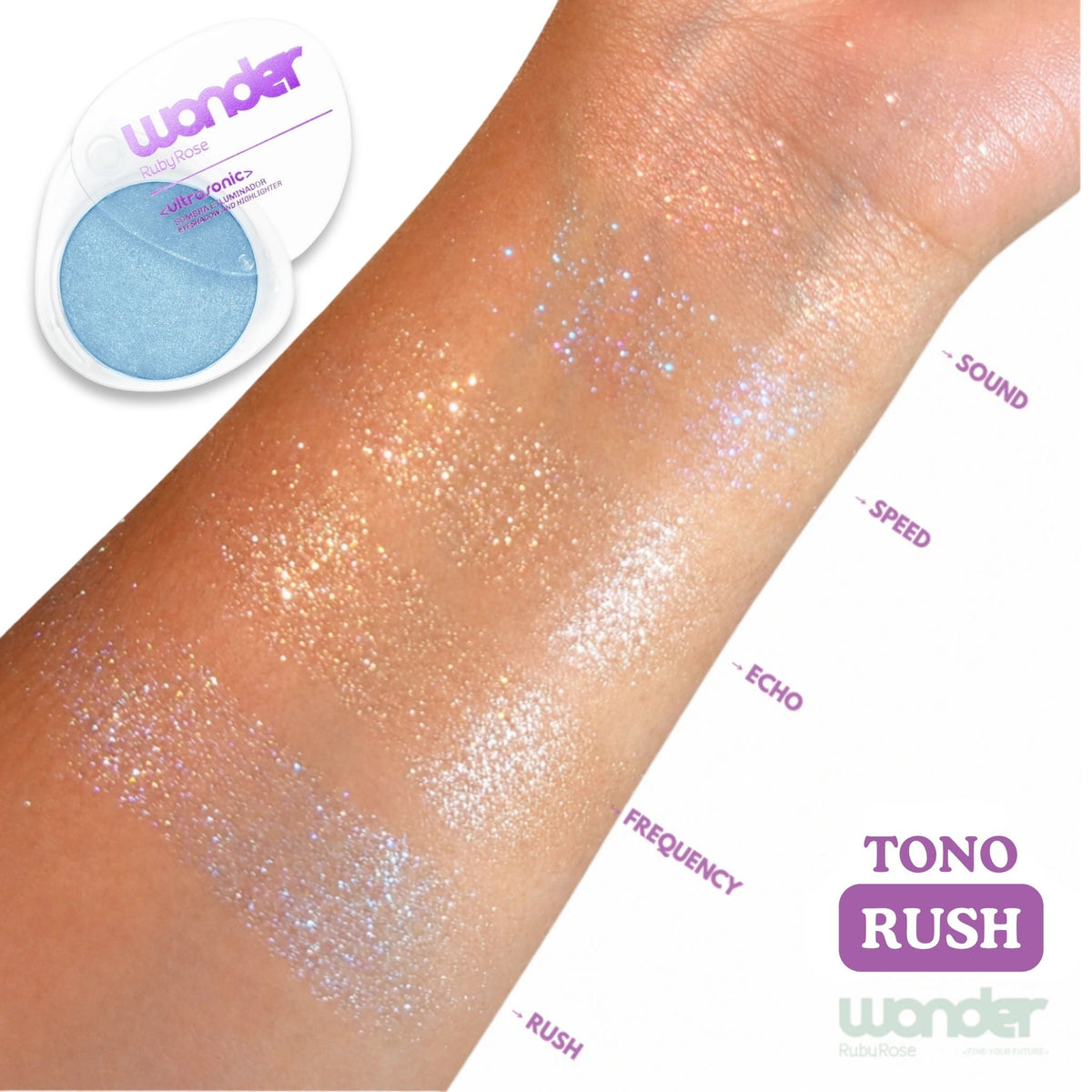 Sombra Iluminador Ultrasonic Wonder Ruby Rose HBM1013
