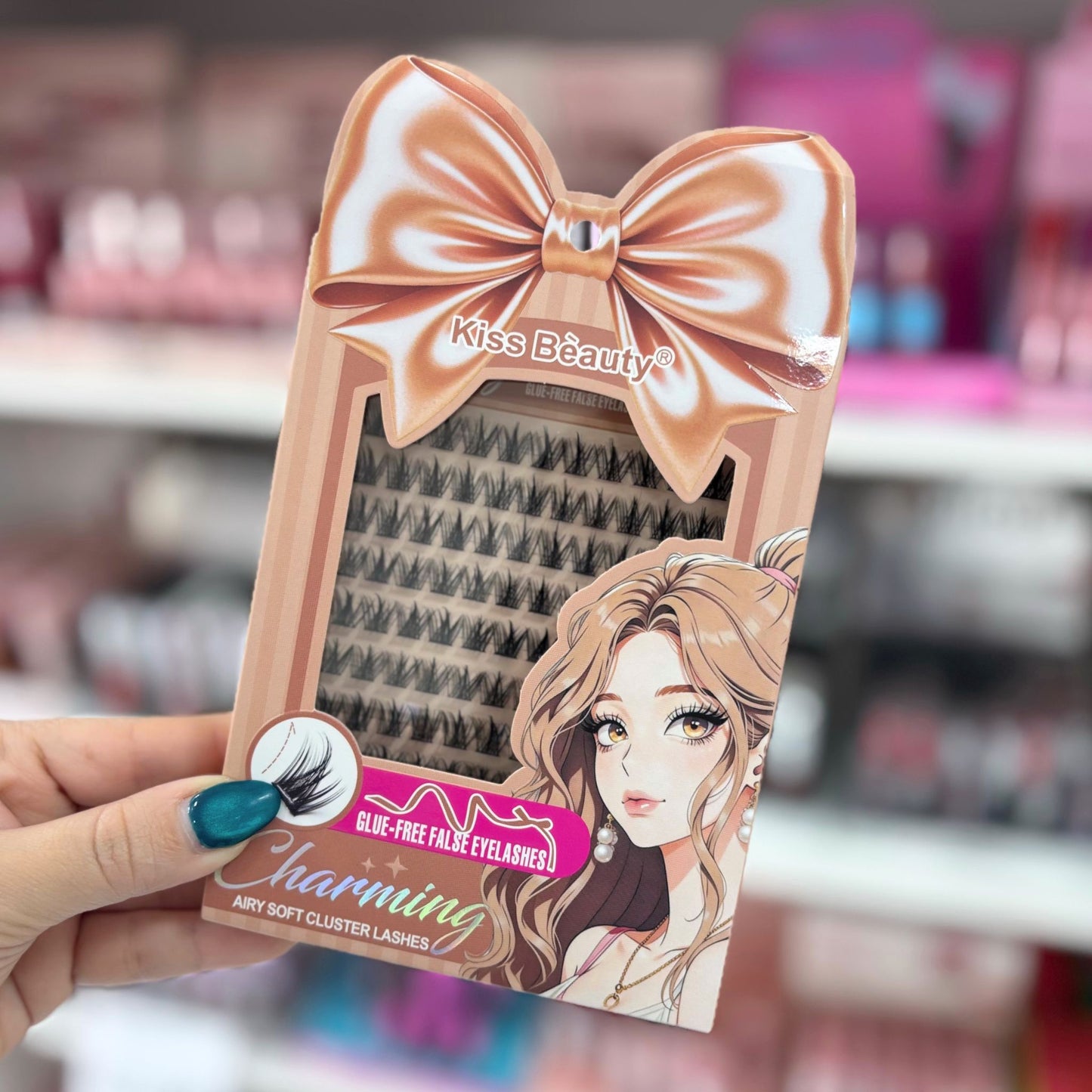 Set Pestañas Cluster Kiss Beauty "Charming" 1516-03D