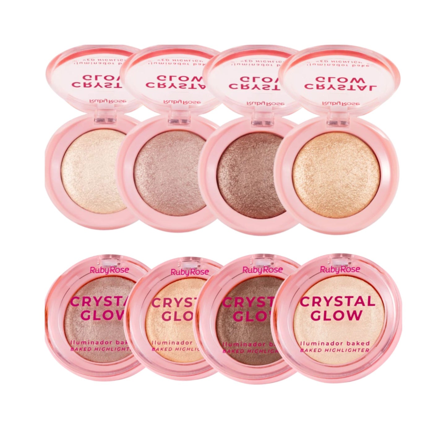 Iluminador Baked Crystal Glow Línea Rosa Ruby Rose HBM700