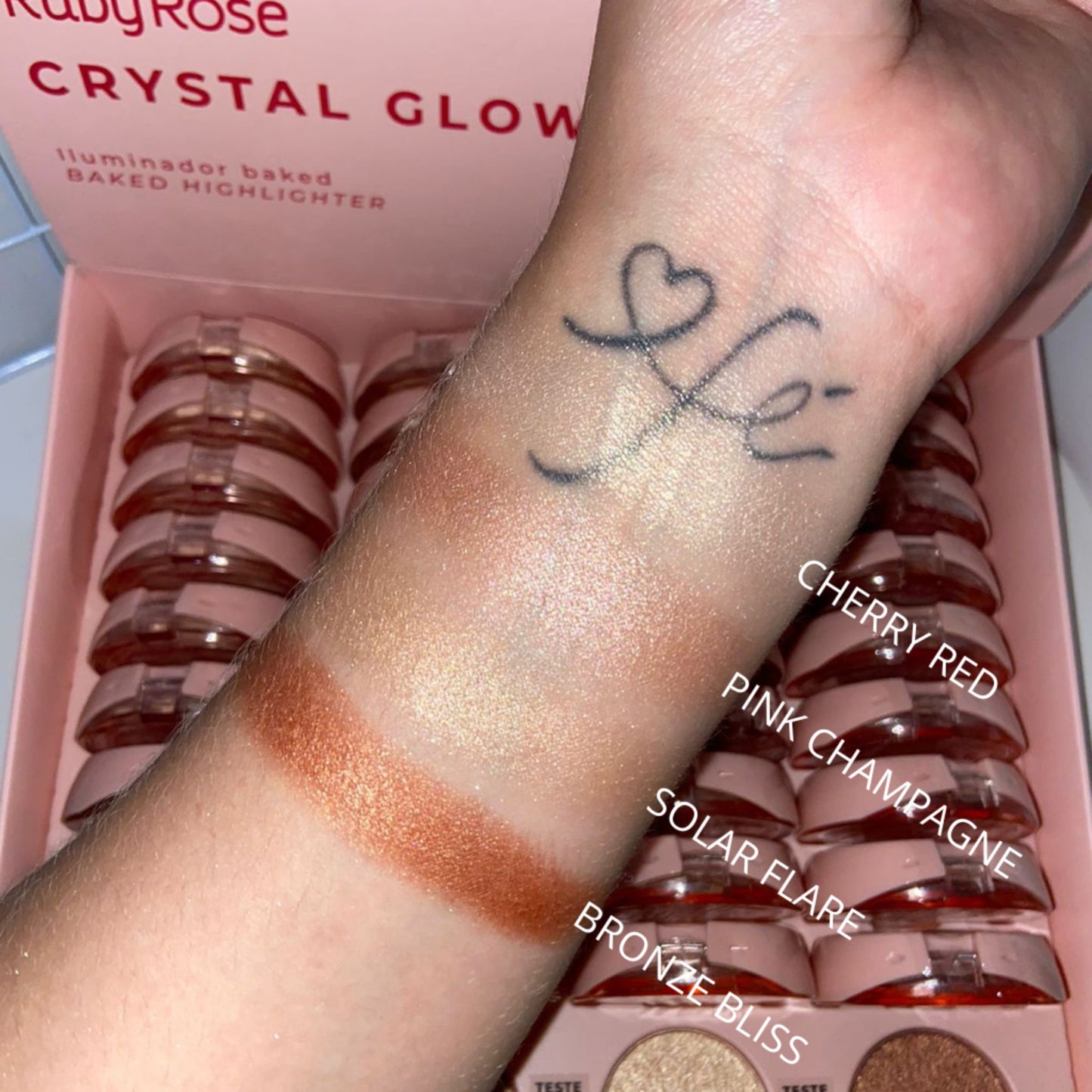 Iluminador Baked Crystal Glow Línea Rosa Ruby Rose HBM700