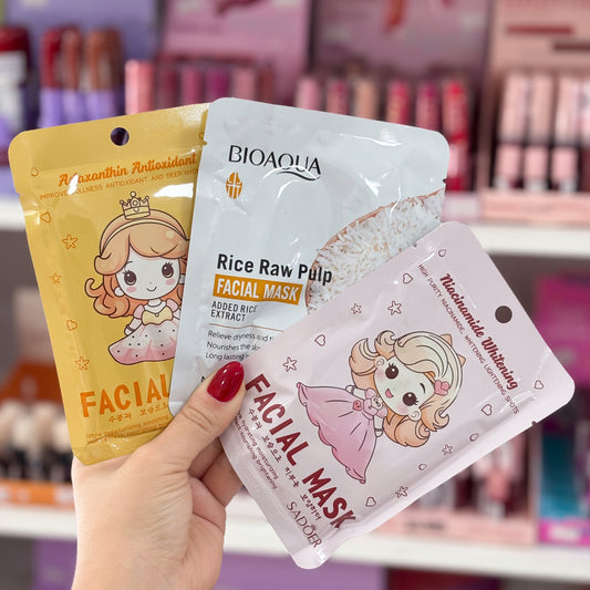 Combo de 3 Mascarillas Faciales #1 - De Arroz, Niacinamida y Antioxidante