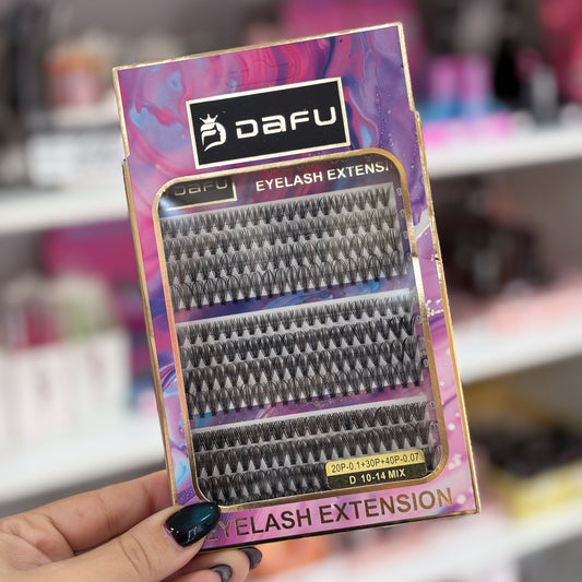 Set Pestañas Cluster Mix 20-30-40P DAFU – Efecto Volumen Profesional