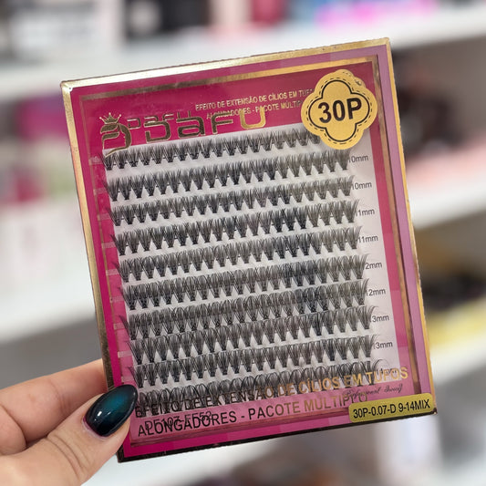 Set Pestañas Cluster 30P DAFU – Efecto Extensiones