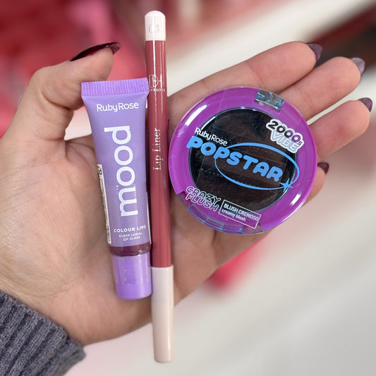 Combo 3 productos: 1 rubor cremoso mágico + 1 gloss & 1 delineador de labios