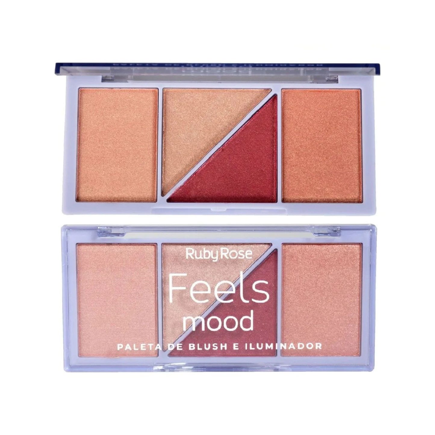 Paleta de Rubor e Iluminador Ruby Rose HB7529-2