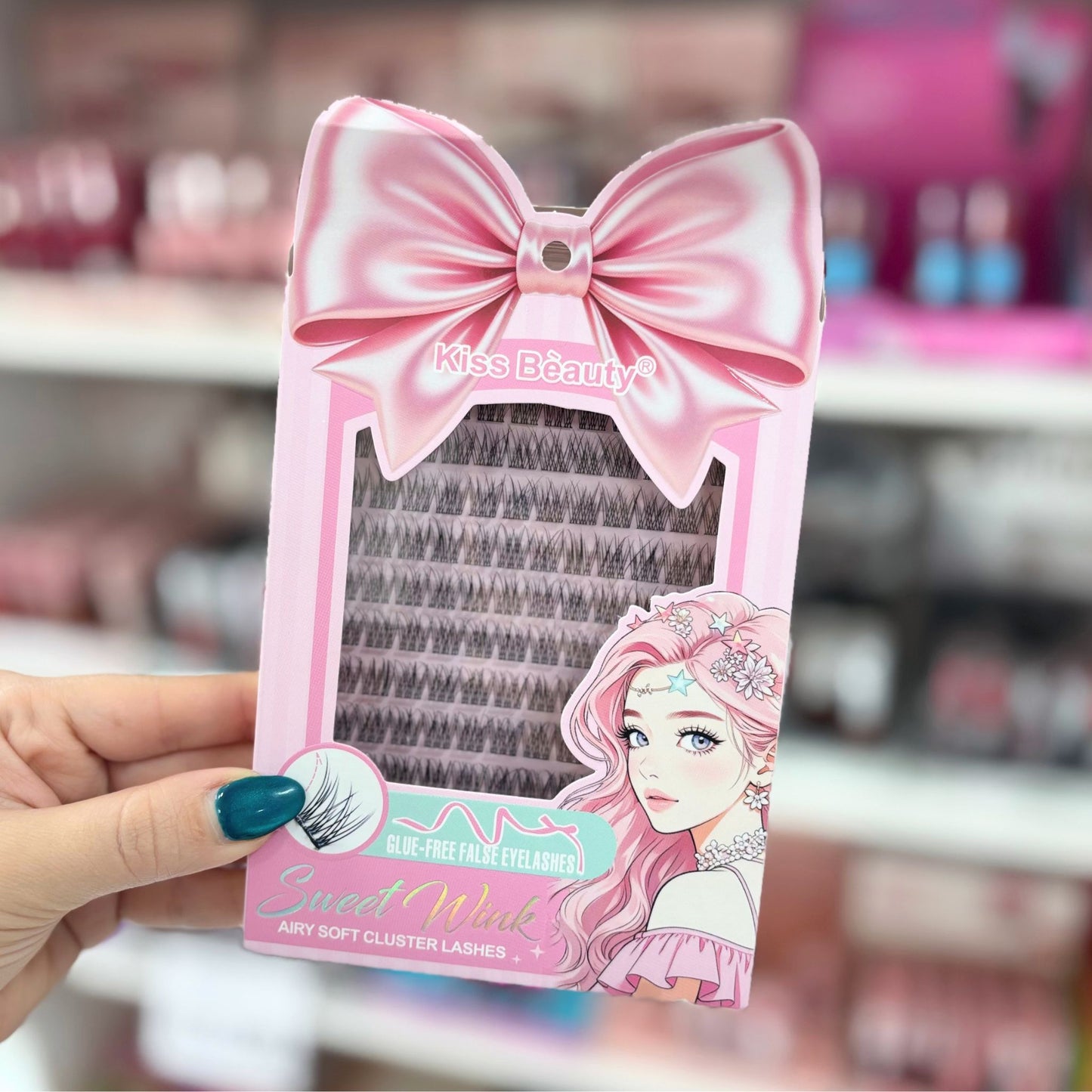 Set Pestañas Cluster Kiss Beauty "Sweet Wink" 1516-03A