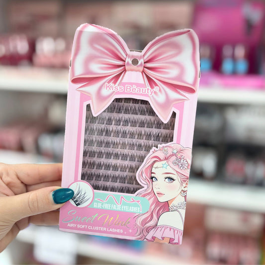 Set Pestañas Cluster Kiss Beauty "Sweet Wink" 1516-03A