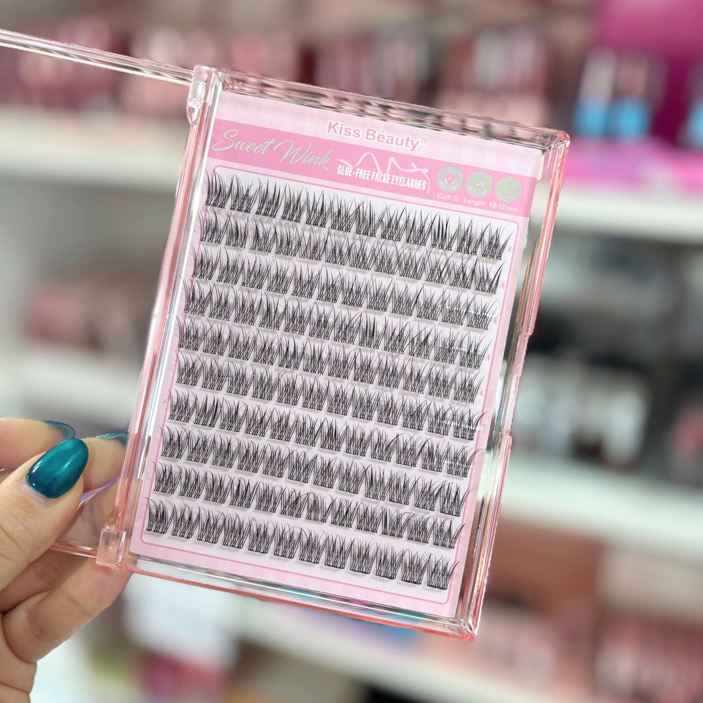 Set Pestañas Cluster Kiss Beauty "Sweet Wink" 1516-03A