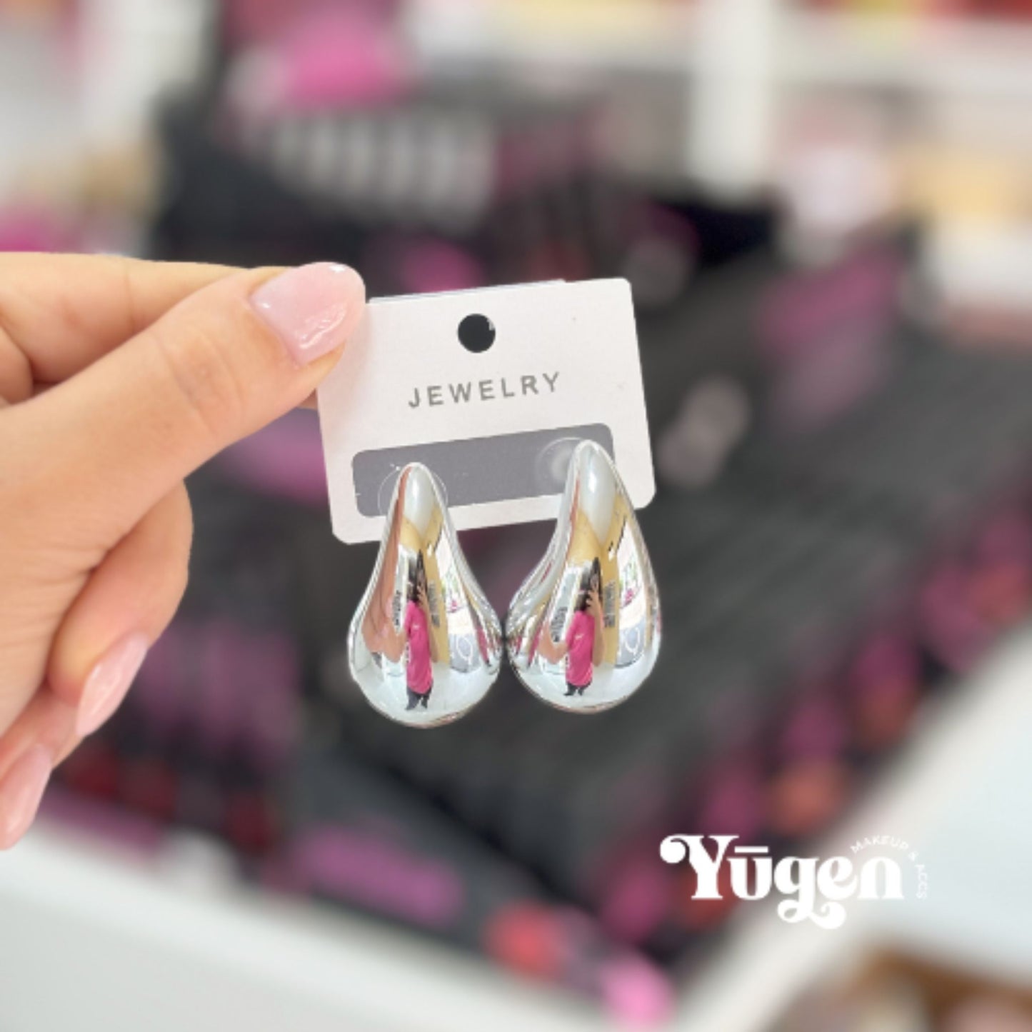 Aros Grandes Bijou Gotas Plateadas