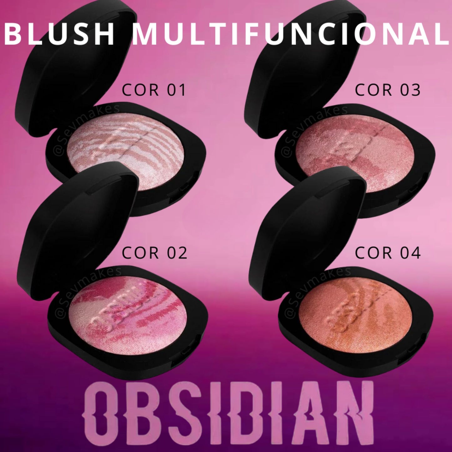 Rubor/Iluminador Multifuncional Obsidian Ruby Rose HB1002