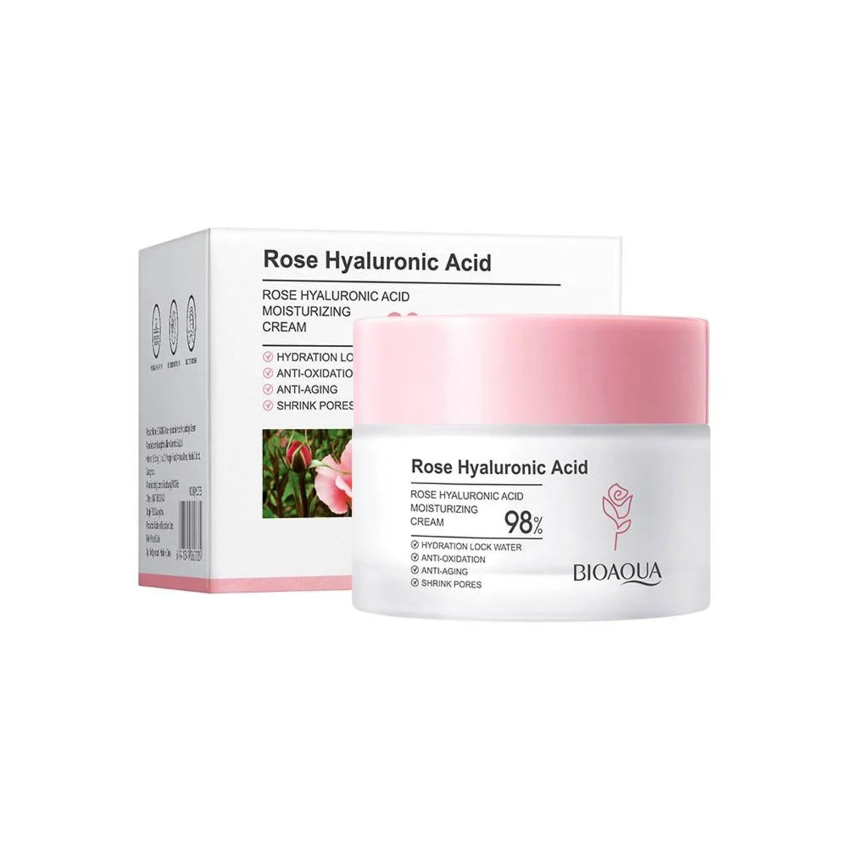 Crema Facial Rosas con Ácido Hialurónico Bioaqua BQY42613