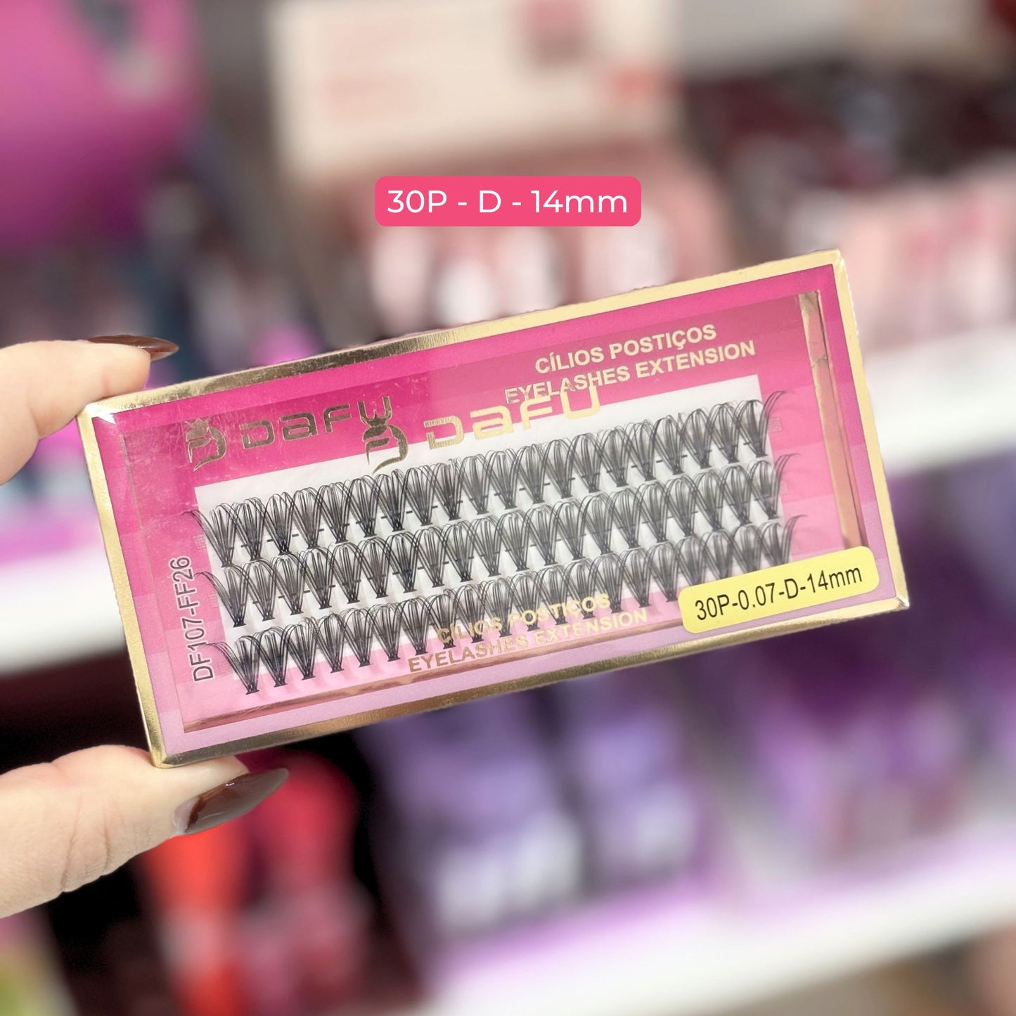 Mini Set Pestañas Cluster DAFU | 30P-D-14mm