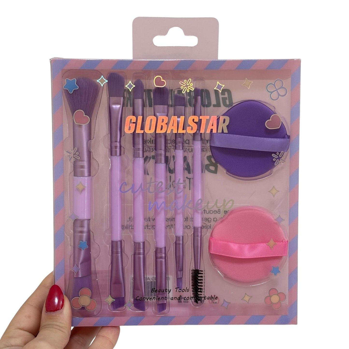 Kit de 6 Brochas Dobles + 2 Esponjas Cisnes Globalstar