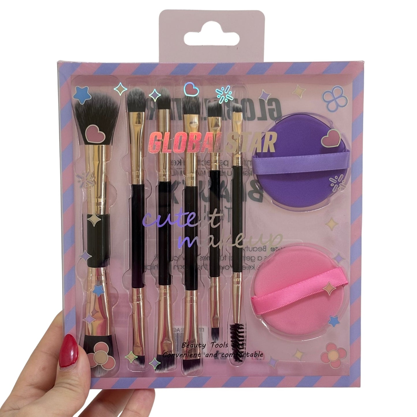 Kit de 6 Brochas Dobles + 2 Esponjas Cisnes Globalstar