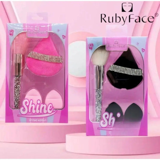 Kit de Brocha + 3 Puffs Ruby Face 25JZFP03