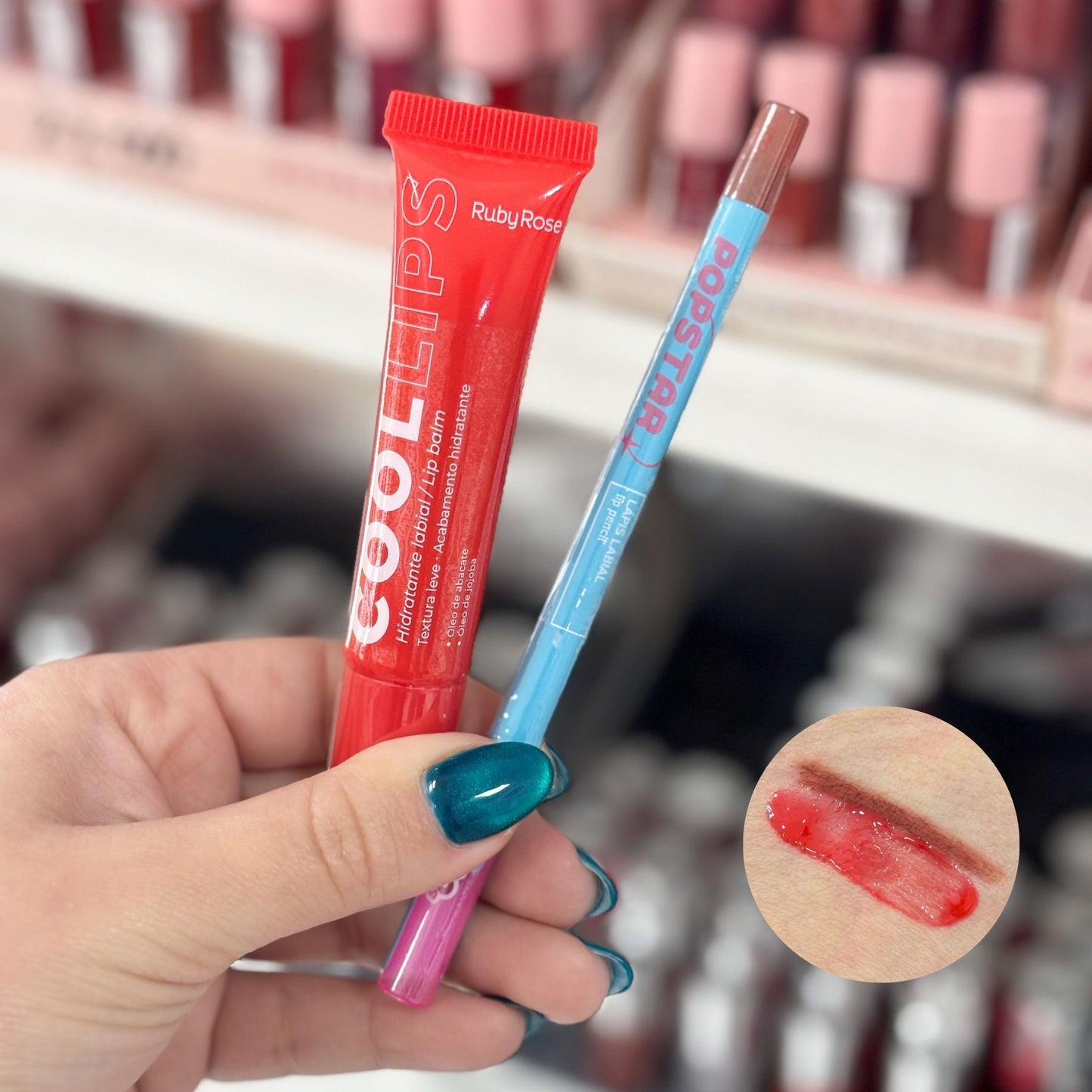 Lip Combo #03 Peach: 1 Lip Balm Cool Lips + 1 Lápiz de Labios Popstar