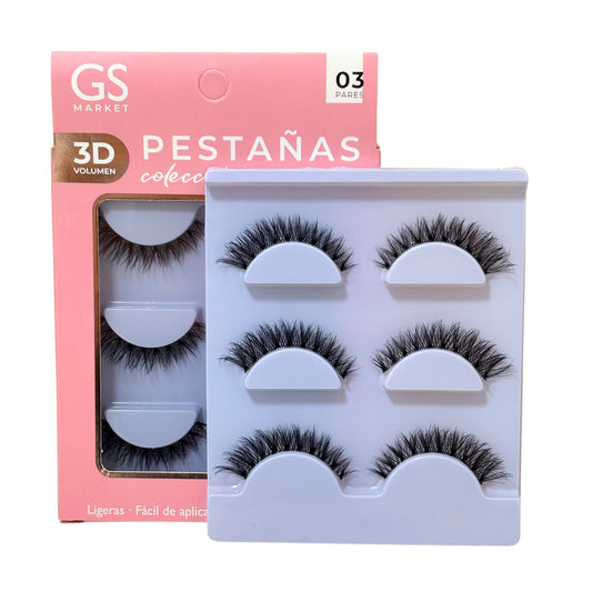 Set Pestañas 3D GS #BS15 3 pares